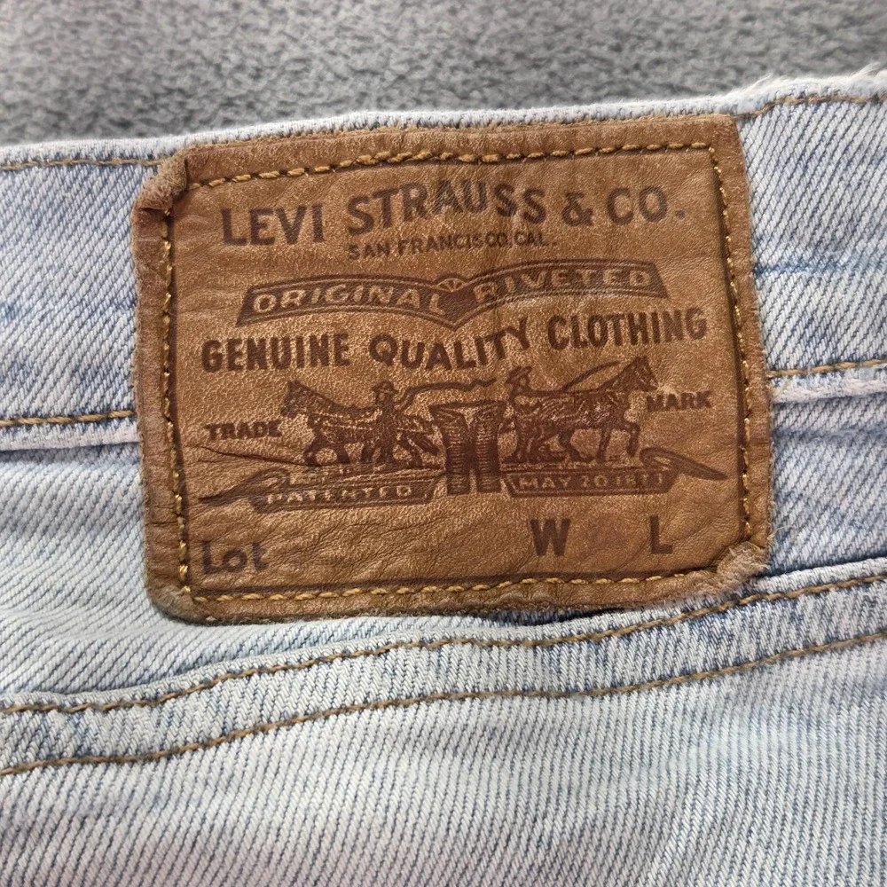 Levis Jeans Mens Selvedge Blue Light Wash Slim Thrashed Fits‎ 34x27